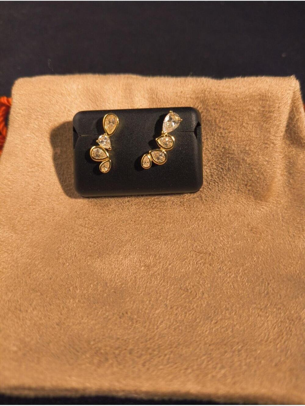 10k Gold Over .925 Sterling Silver Oval Drop Earrings